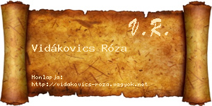 Vidákovics Róza névjegykártya